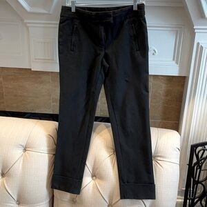 Aa:  Tory Burch Black Stretchy cuffed Hem Pants